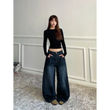 HarajukuWide™ – Baggy Retro Y2K Jeans (High Waist, 2000s Style)