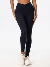 Hearuisavy Cross Waist Push-Up Yoga Leggings – High Waist Gym Pants