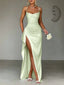Midnight Satin Slip Gown