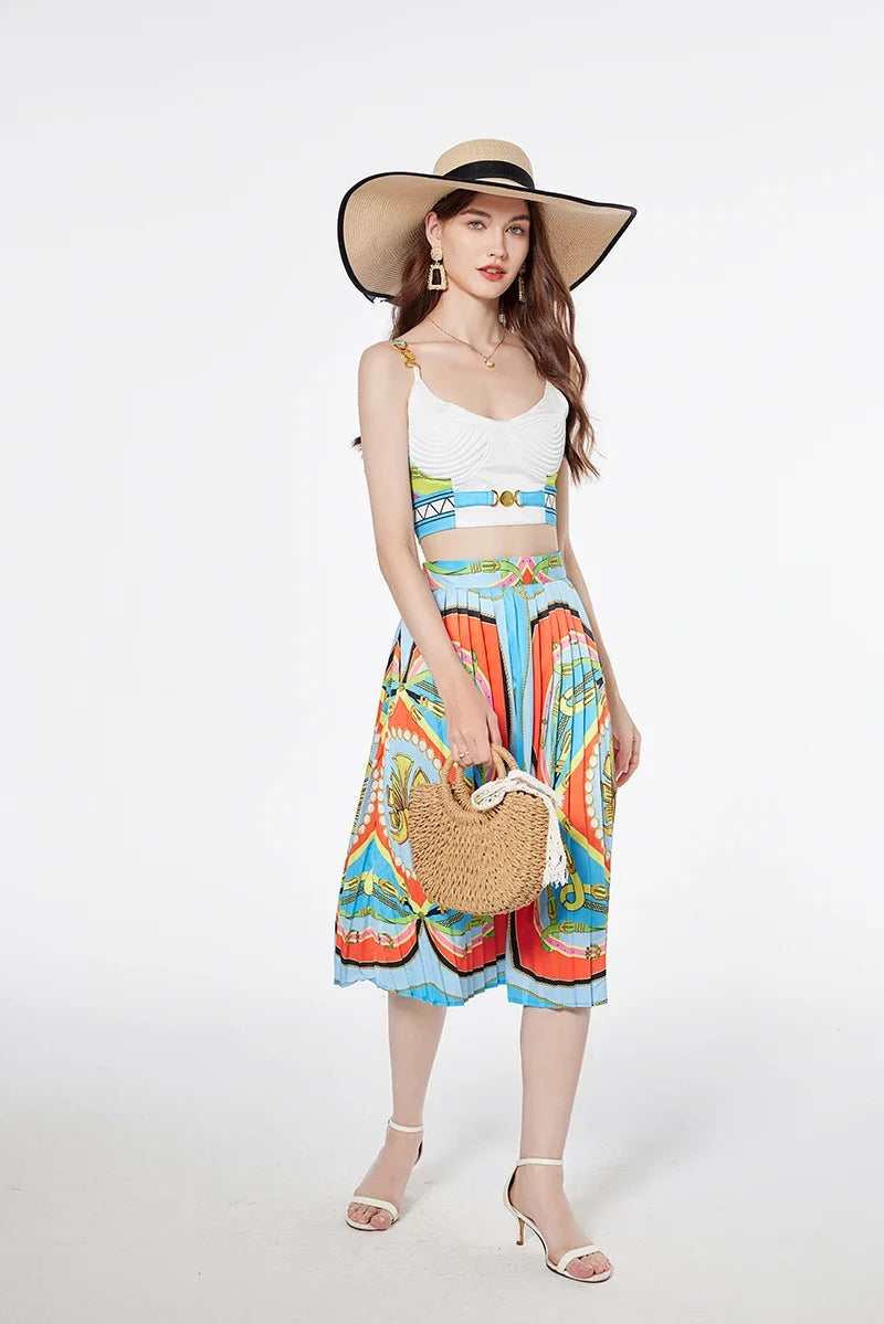 Women's Crop Top & Skirt Set