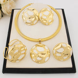 Women’s Gold Jewelry Set with Earrings & Necklace