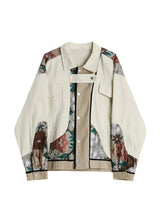 Trendy Women’s Oversized Jean Jacket with Lace Patchwork