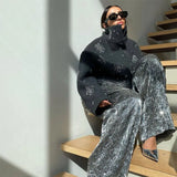 Casual Embroidered Wool Blend Bat Sleeve Coat