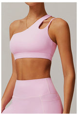 Women Oblique Shoulder Sports Bra