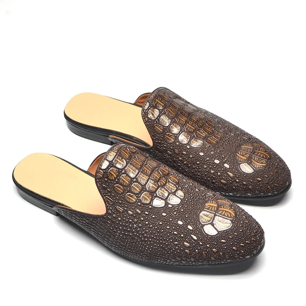 Men’s Crocodile Leather Mules