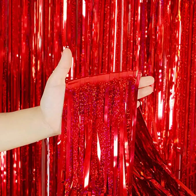Foil Tinsel Fringe Curtain Backdrop