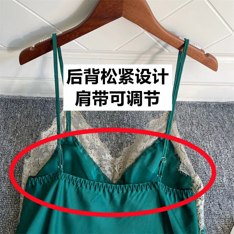 Women Ice Silk Nighty Pajamas