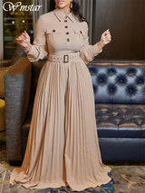 MaxiFit™ – Belted Button Maxi Office Jumpsuit (Work Chic, Waist-Defining & Longline)