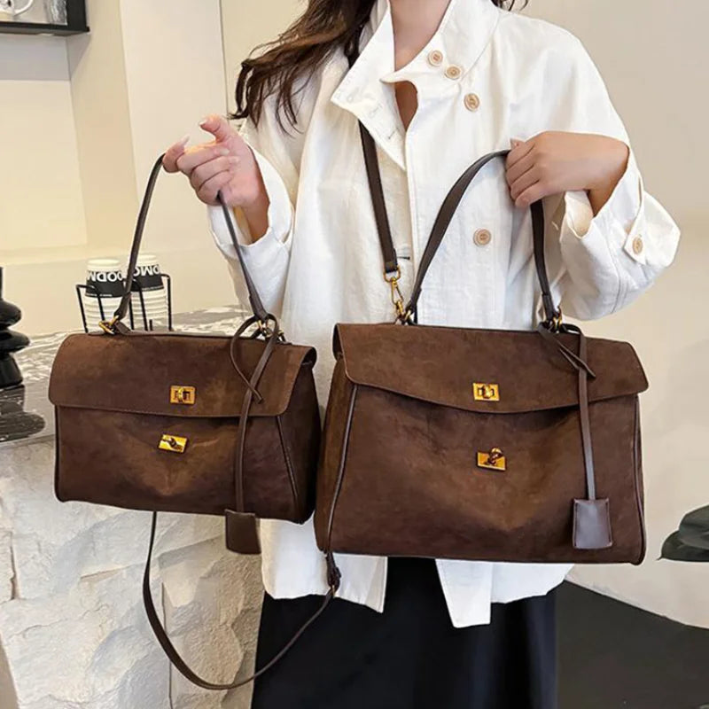 Frosted Leather Shoulder Bag