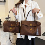 Frosted Leather Shoulder Bag