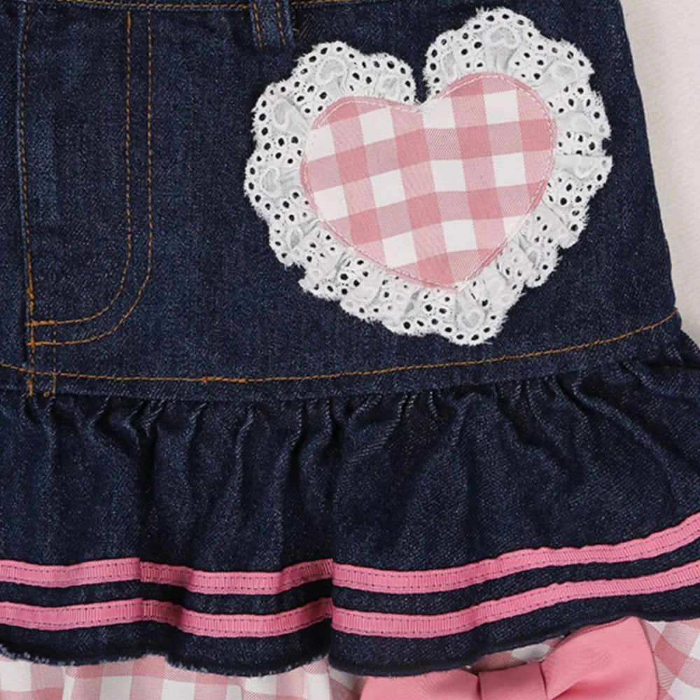 LolitaBall™ – Lace Skater Skirt (Sweet Harajuku Kawaii Denim Skirt)
