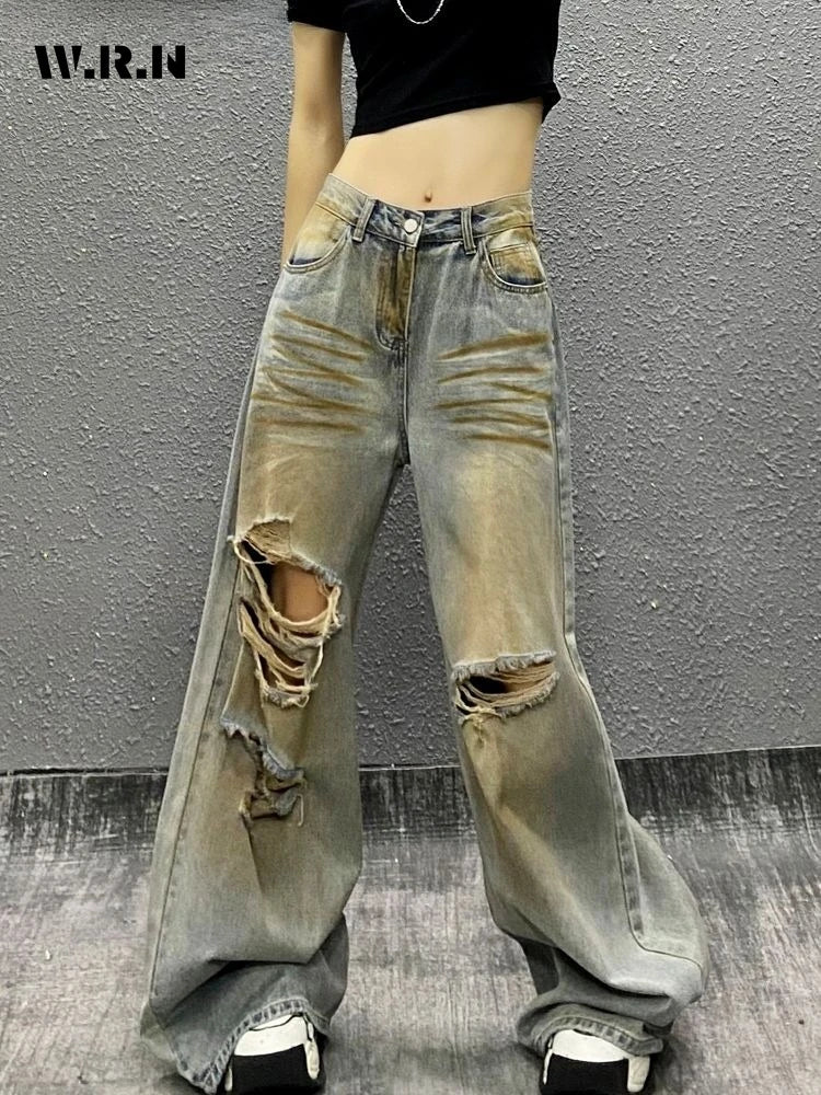 Ripped Retro Y2K High Waist Jeans