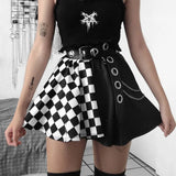 Women Colorblock Pleated Skirt