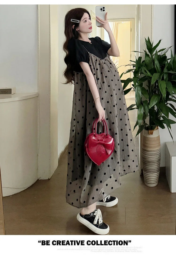 Summer Maternity Two-Piece Skirt Set