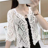 Women Crochet Lace Shrug Cardigan