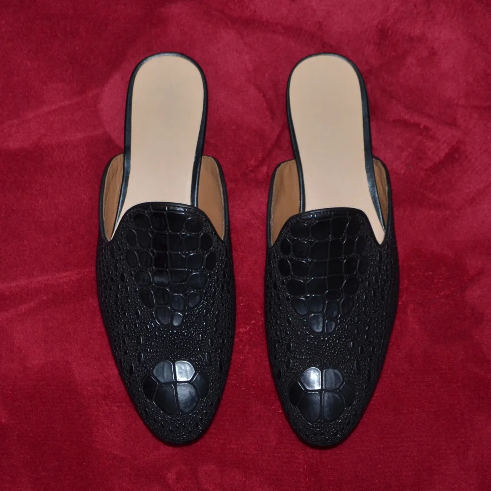 Men’s Crocodile Leather Mules