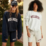 Women Letter Print Sweatshirt Vintage O-Neck Pullover