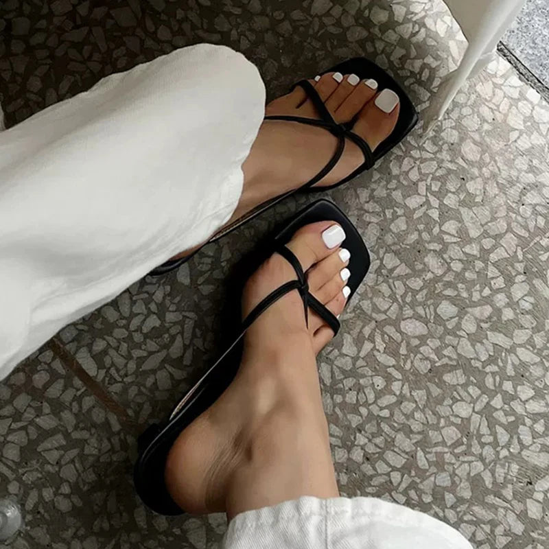 Women’s High Heel Clip Toe Slide Sandals
