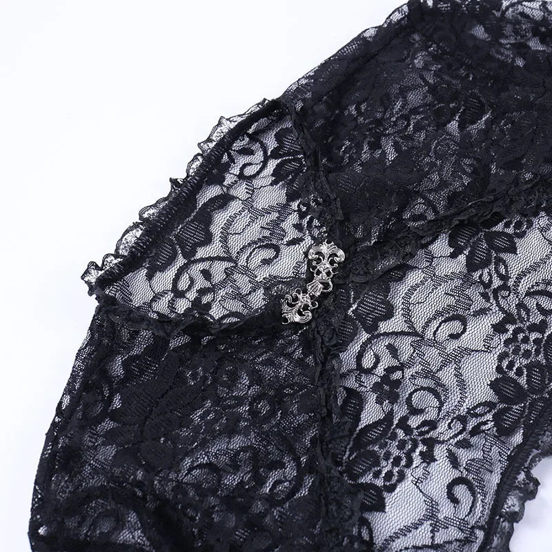Gothic Black Sheer Bolero Shrug Jacket