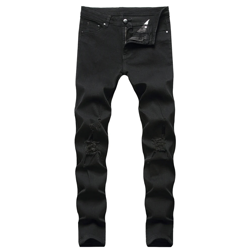 Men’s Ripped Biker Skinny Jeans