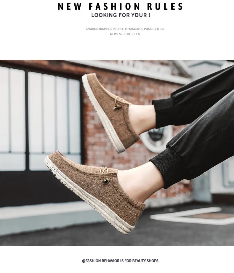 Men Casual Canvas Slip On Loafers