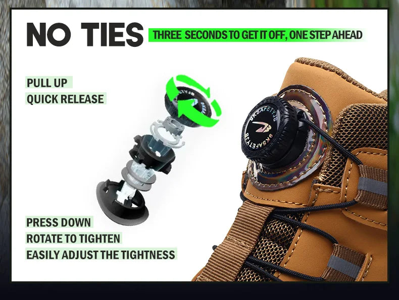 Men Waterproof Safety Work Boots