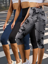 Women 3-Pack High Waist Capri Yoga Leggings