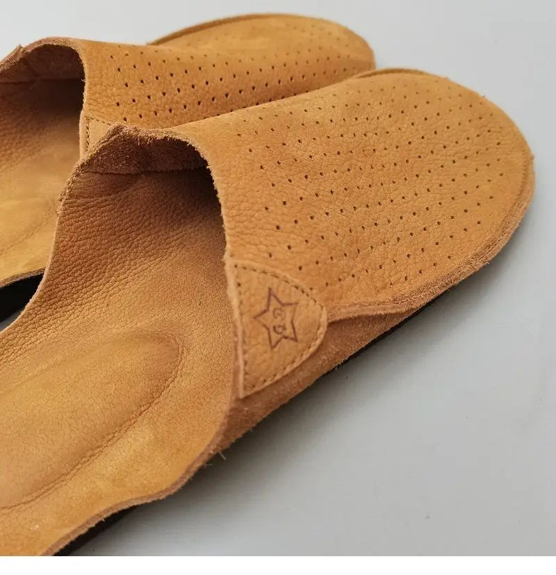 Men Retro Leather Mules