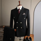 Men's Plus Size Double Breasted Suit – 3 Piece Set