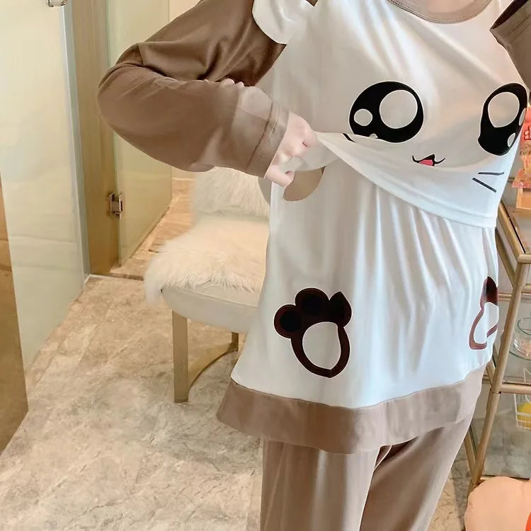 Postpartum & Nursing Pajamas Set