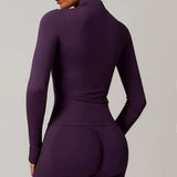 Seamless Women's Long Sleeve Yoga Jacket – Windproof Running Sports Top