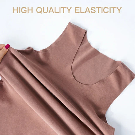 Close-up of HeatHold™ Thermal Slim Inner Vest showcasing high-quality elasticity and soft fabric texture.