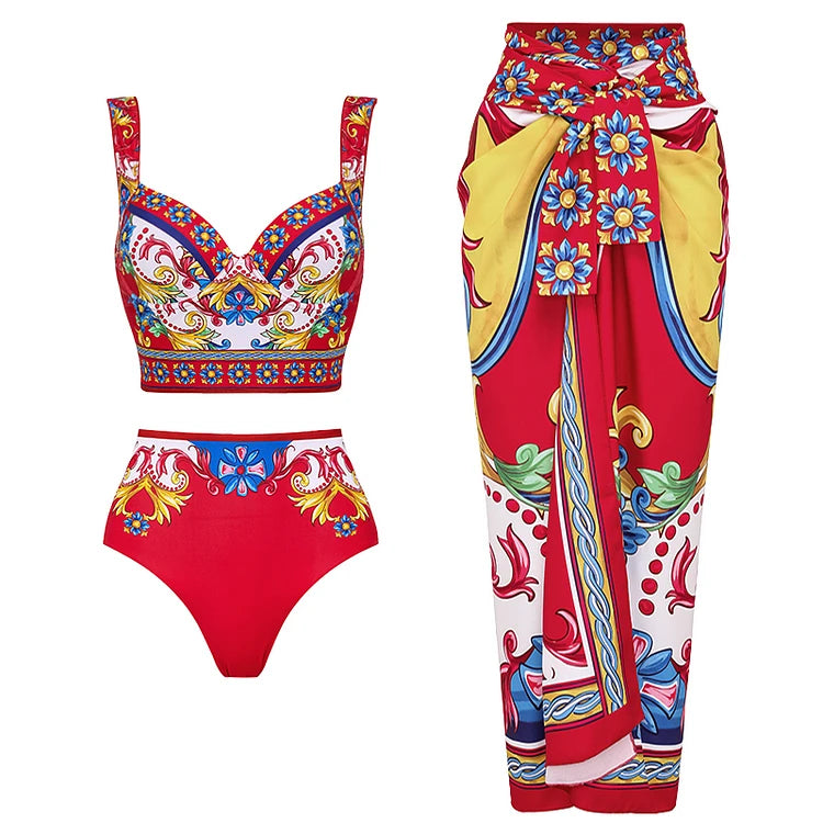 Vintage Print One Piece
