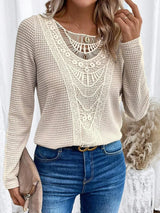 Women Cut-Out Lace T-Shirt