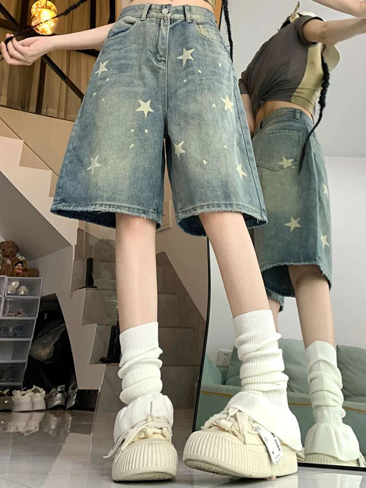 WashedMuse™ – Retro Wide Leg High Waist Denim Pants (Faded, Chic & Casual)