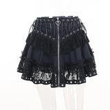 Women Zipper Gothic Mini Skirt