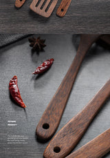 Wooden Handle Non-Stick Kitchen Utensil Set