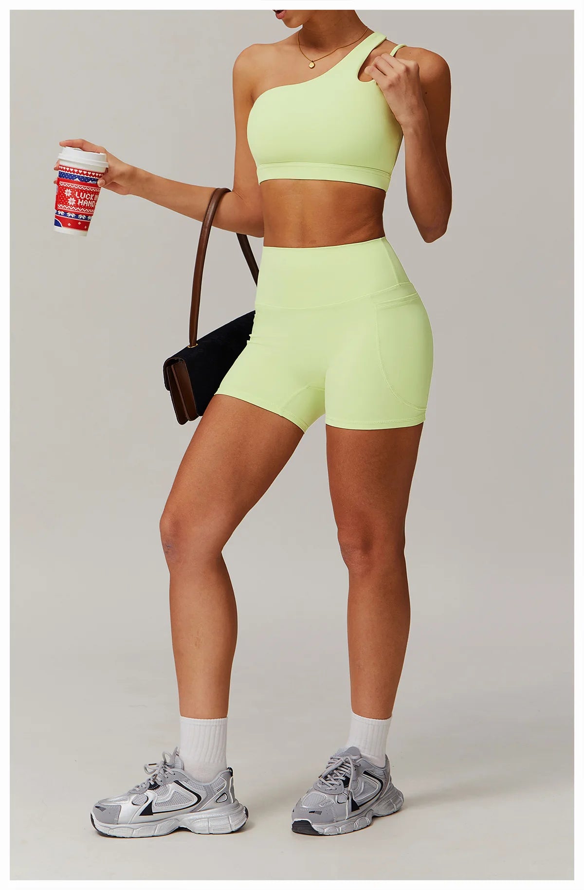 Women Oblique Shoulder Sports Bra