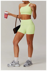 Women Oblique Shoulder Sports Bra