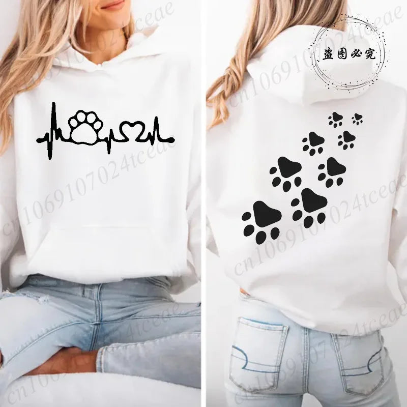 Cat Heart Graphic Hoodie