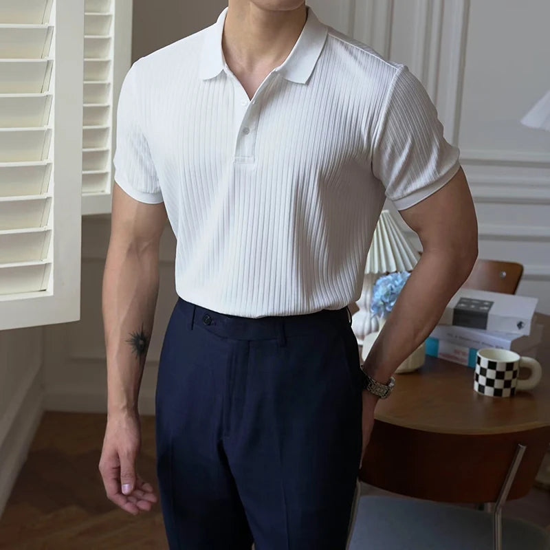 Men Stripe Polo Shirt