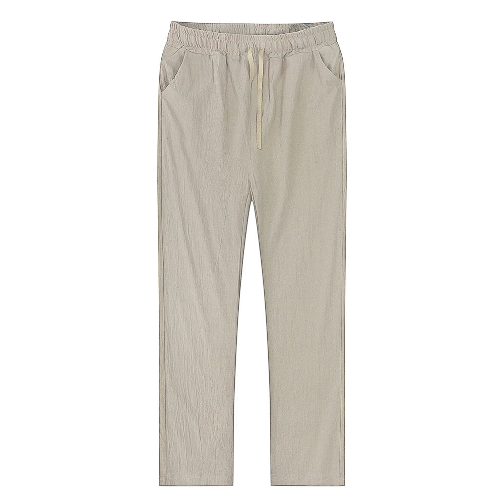 Men’s Solid Linen Trousers