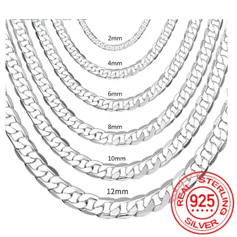 Men's 925 Sterling Silver Chain Necklace