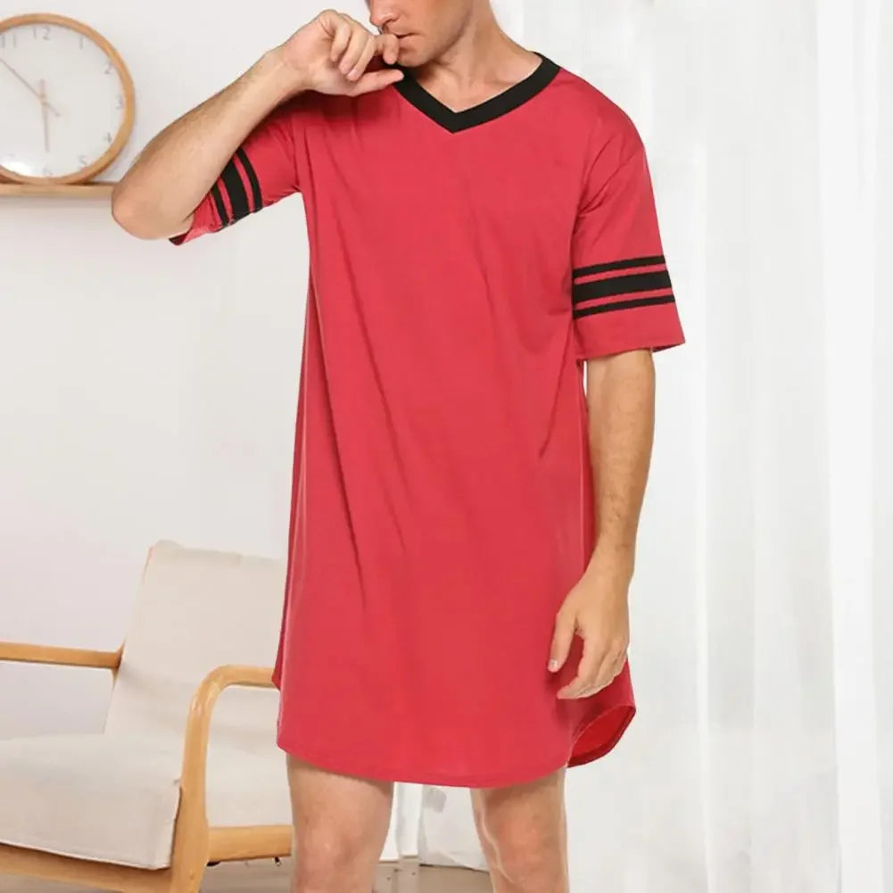 Men’s Contrast Sleep Shirt Robe
