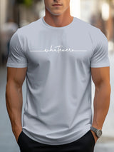 Men Letter Print Cotton Tee