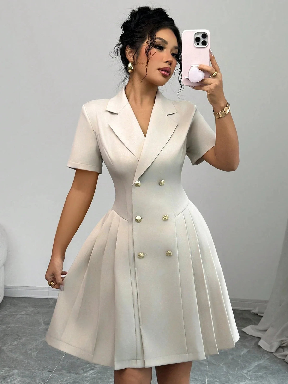 Women's Double Breasted Midi Dress