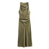 Luxe Satin Midi Elegance Dress