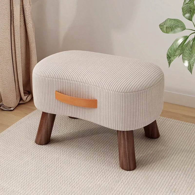 Wooden Fabric Footstool