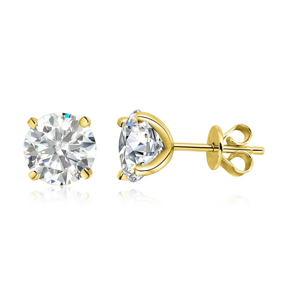 925 Sterling Silver Moissanite Stud Earrings