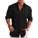 Men Linen Long Sleeve Shirt